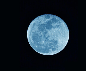 Moon, blue, super, big, luna, sky, light, super moon
