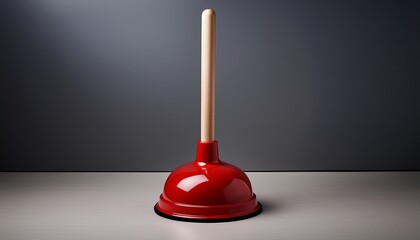 plunger a classic rubber plunger with a wooden handle showcasing a vital household tool ready for action