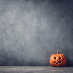 A Spooky Jack-o'-Lantern with a Scary Face on a Dark Gray Background