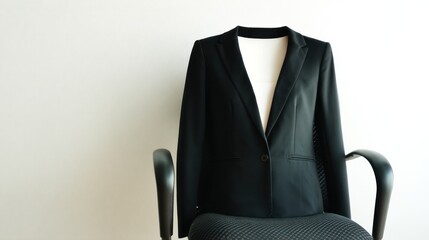 Black blazer on chair