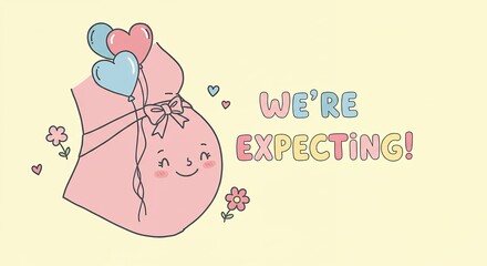 Pregnancy announcement illustration