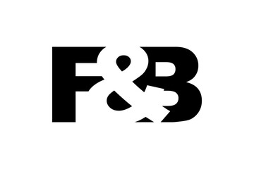 FB logo design in bold style. Black white identity symbol. Modern typography emblem. Corporate branding icon.