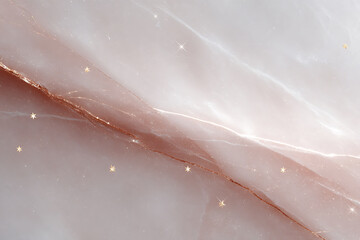 Fototapeta premium luxurious holiday marble texture, marble texture with rose gold and silver streaks, subtle stars and snowflakes, shimmering lights, luxury seamless pattern
