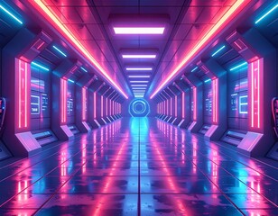 Futuristic neon corridor (1)