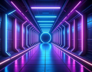 Futuristic neon corridor