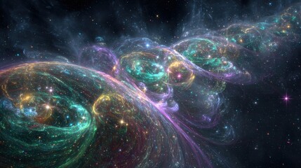 Abstract Colorful Cosmic Nebula