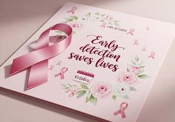 Breast cancer awareness pink ribbon October campaign