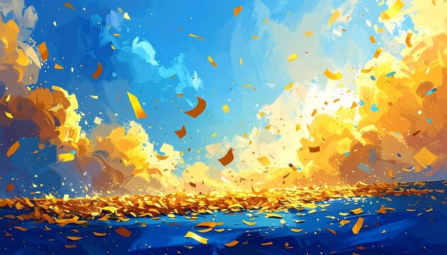 Colorful confetti sky - Powered by Adobe