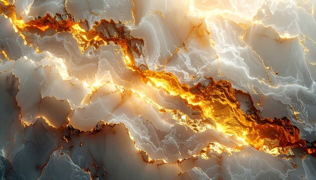 Glowing gold veins in grey stone