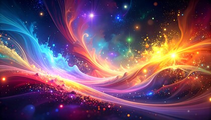 Obraz premium Abstract cosmic tapestry of swirling colors