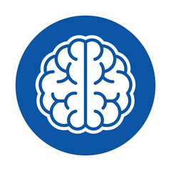 Simple Brain Icon in Circle Design for Creative and Educational Use