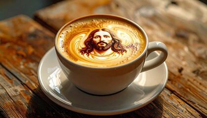 Latte art of Jesus