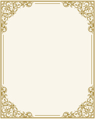 Elegant gold vintage decoration wedding invitation template