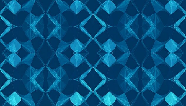 Abstract blue geometric pattern, seamless repeat - Powered by Adobe