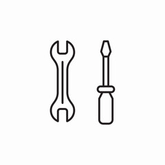 wrench screwdriver service icon sign vector