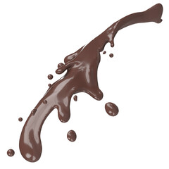 3D coffee splash liquid wave swirl design for International coffee day illustration