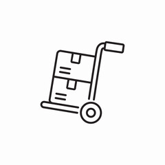 warehouse trolley packages icon sign vector
