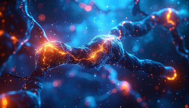 Glowing, intricate network structure