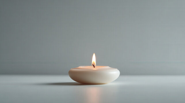simple candle with enhanced animation of fire captured in minimalist style