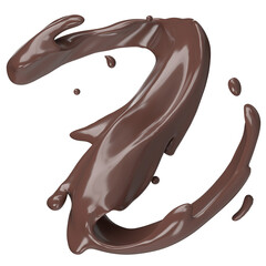 3D chocolate splash liquid swirl coffee drink design