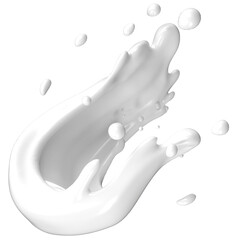 3D milk splash liquid burst wave drink design icon