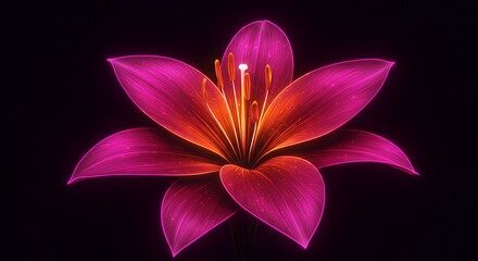 Vibrant magenta lily flower