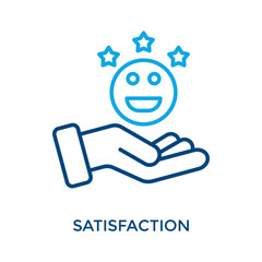 Satisfaction Icon Outline Color Style. Vector Illustration For Graphic Design