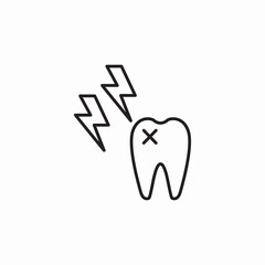 tooth pain icon sign vector