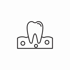 tooth in gum icon sign vector