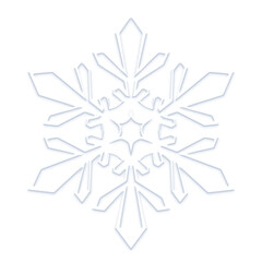 White Snowflake Icon on Transparent Background
