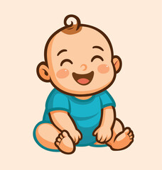 bebe sorrindo, feliz, roupa azul, sentado, fofinho, alegre, 