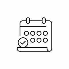 calendar check mark icon sign vector