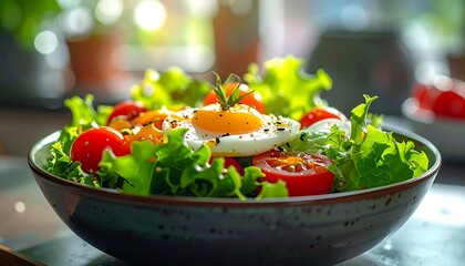 Fresh salad with eggs