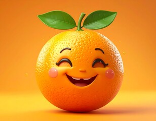 Happy orange fruit cartoon