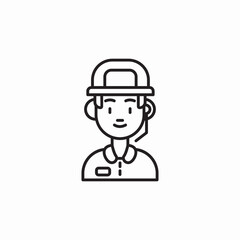 drive thru fast food worker icon sign vector