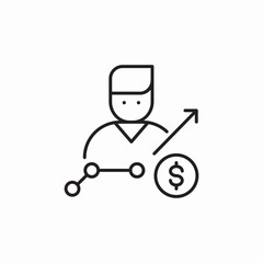 employee salary growth icon sign vector