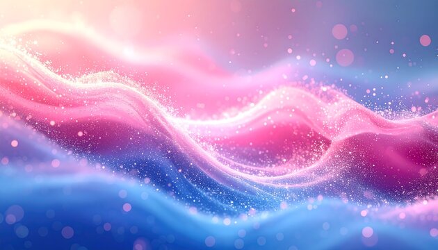 Dreamy pastel waves with sparkling particles