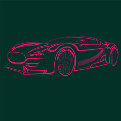 Naklejka premium super fast sports car, vector version