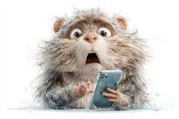 Adorable hamster's morning panic with smartphone. Crypto pros and cons. The truth about crypto: profits, problems and pressure. Avoid crypto loss. Crypto finance facts.