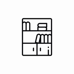 cabinet closet books icon sign vector