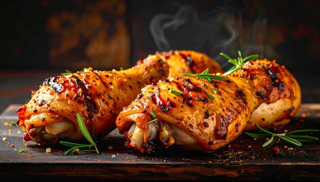 Grilled chicken drumsticks