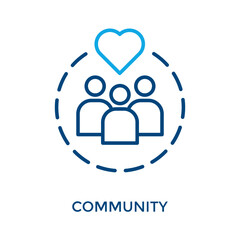 Community Icon Outline Color Style. Vector Illustration For Graphic Design