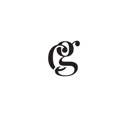 Elegant Serif Monogram Logo with Overlapping Initial Letters – Vintage and Modern Branding Design cg