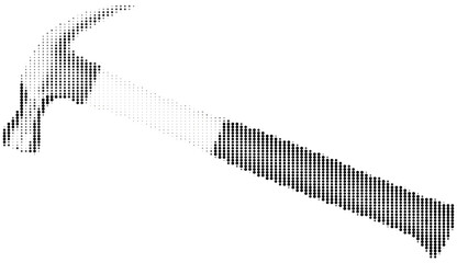 Classic Halftone Halftone Hammer Dotted Vector Graphic Black Gold