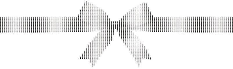 Red Halftone Ribbon Bow Dotted Gift Wrap Vector