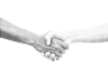 Gradient Dots Handshake Halftone Dots Brown Monochrome Vector Branding graphic design asset