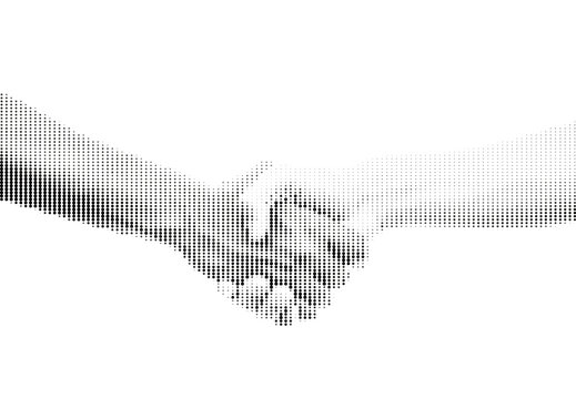 Gradient Dots Handshake Halftone Dots Brown Monochrome Vector Branding graphic design asset