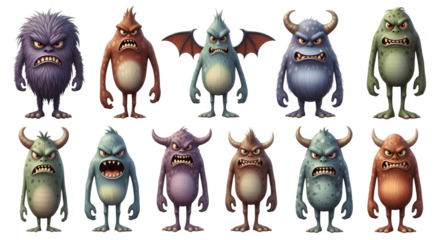 Collection of Cartoonish Monster Characters.