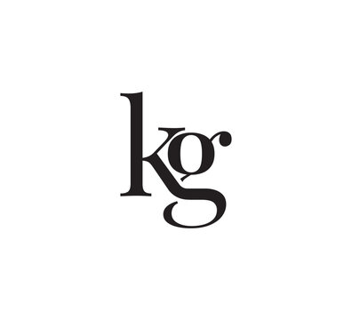 Elegant Serif Monogram Logo with Overlapping Initial Letters &ndash; Vintage and Modern Branding Design kg