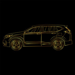 vintage car isolated on black